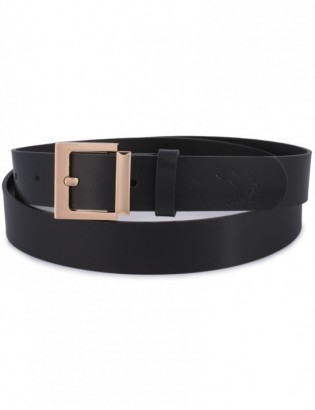 Skórzany pasek damski do spodni sukienki czarna skóra nat 3 cm Beltimore D65 - zdjęcie 5