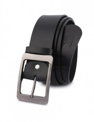 Skórzany pasek damski do spodni sukienki czarna skóra nat 4 cm Beltimore D80 - zdjęcie 3