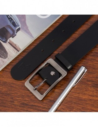 Skórzany pasek damski do spodni sukienki czarna skóra nat 4 cm Beltimore D80 - zdjęcie 4