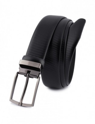 Pasek męski skórzany premium 3,5 cm skóra licowa Beltimore czarny E42 - zdjęcie 3