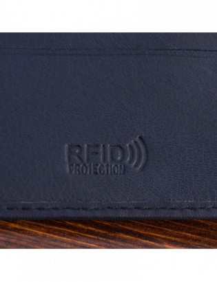 Portfel skórzany męski mały poziomy z flagą granatowy RFiD Beltimore D58 - zdjęcie 7