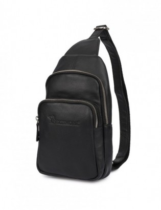 Plecak skórzany saszetka nerka przez ramię crossbody uniseks modna torba dwukomorowa S09 - zdjęcie 1