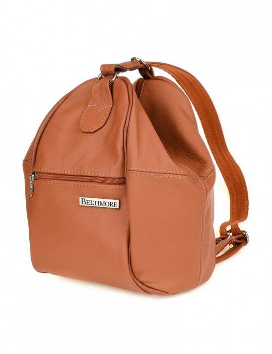 Plecak damski skórzany torebka 2w1 rudy Beltimore 019