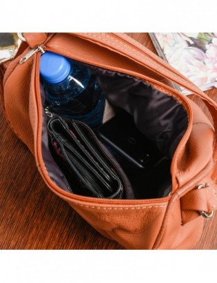 Plecak damski skórzany torebka 2w1 rudy Beltimore 019 - zdjęcie 3