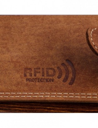 Portfel skórzany męski brązowy nubuk poziomy skóra ciężarówka RFiD Beltimore R98 - zdjęcie 7