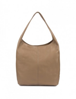 Torebka skórzana damska shopper pojemna A4 skóra naturalna włoska Beltimore taupe U36 - zdjęcie 3