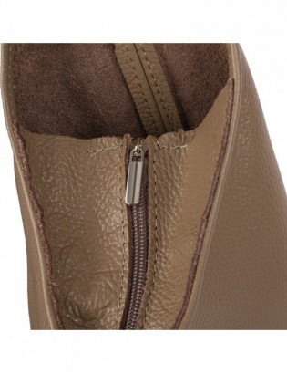 Torebka skórzana damska shopper pojemna A4 skóra naturalna włoska Beltimore taupe U36 - zdjęcie 5