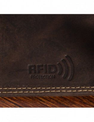Portfel męski skórzany mały pionowy klasyczny brązowy RFiD Beltimore S48 - zdjęcie 7