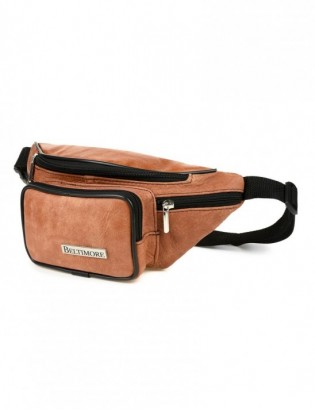 Saszetka nerka skórzana biodrówka camel Beltimore F42 - zdjęcie 1