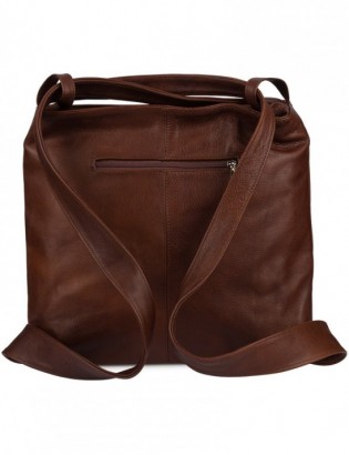 Plecak Torebka Skórzana damska A4 worek Beltimore brązowa U37 - zdjęcie 4