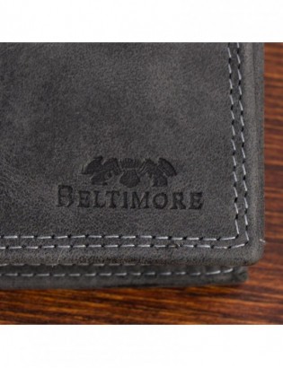 Portfel męski skórzany mały pionowy klasyczny czarny RFiD Beltimore S48 - zdjęcie 8