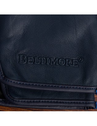 Rękawiczki skórzane damskie granatowe polar BELTIMORE K25 - zdjęcie 6