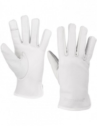 Rękawiczki skórzane damskie białe polar touch finger na dotyk BELTIMORE K25 - zdjęcie 1