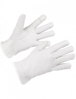 Rękawiczki skórzane damskie białe polar touch finger na dotyk BELTIMORE K25 - zdjęcie 5