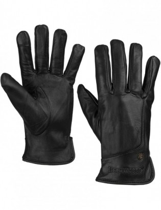 Rękawiczki skórzane damskie czarne polar touch finger na dotyk BELTIMORE K40 - zdjęcie 1
