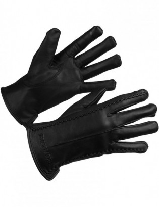 Rękawiczki skórzane damskie czarne polar touch finger na dotyk BELTIMORE K39 - zdjęcie 5