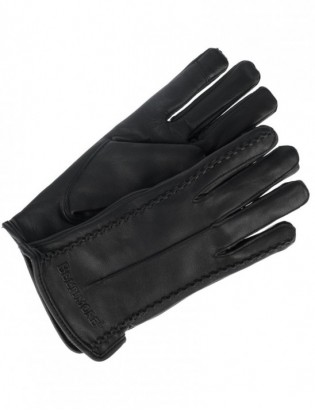 Rękawiczki skórzane damskie czarne polar touch finger na dotyk BELTIMORE K39 - zdjęcie 6