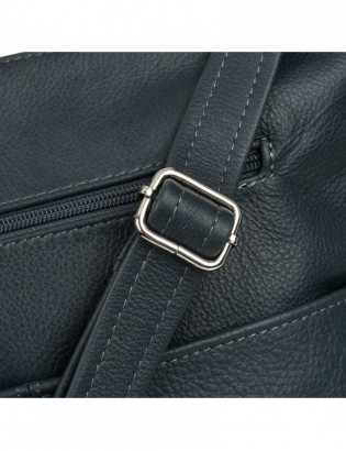 Granatowa torebka skórzana damska listonoszka skóra Beltimore A4 934 - zdjęcie 6