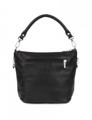 Czarna Damska Torebka Listonoszka Skórzana Włoska skóra Beltimore T75 - zdjęcie 8