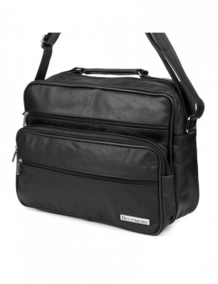 Czarna DUŻA MĘSKA SKÓRZANA TORBA LISTONOSZKA SKÓRA POLSKA DO SZKOŁY PRACY Beltimore F71 - zdjęcie 1