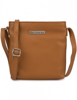 Torebka damska skórzana listonoszka mała premium slim klasyczna brązowa Beltimore L51 - zdjęcie 1