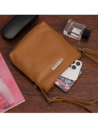 Torebka damska skórzana listonoszka mała premium slim klasyczna brązowa Beltimore L51 - zdjęcie 4