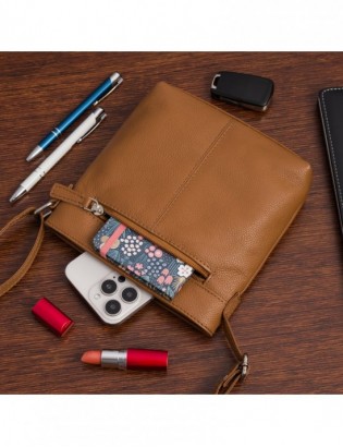 Torebka damska skórzana listonoszka mała premium slim klasyczna brązowa Beltimore L51 - zdjęcie 5