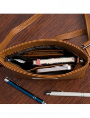 Torebka damska skórzana listonoszka mała premium slim klasyczna brązowa Beltimore L51 - zdjęcie 6