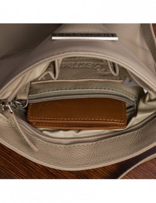 Torebka damska skórzana listonoszka mała premium slim klasyczna beżowa Beltimore L51 - zdjęcie 7