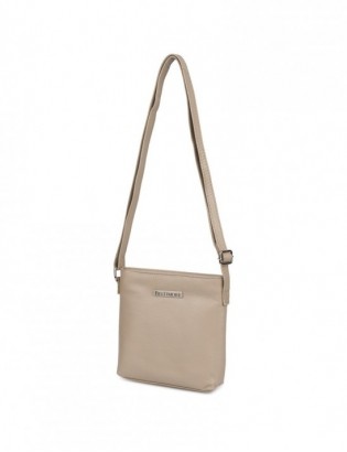 Torebka damska skórzana listonoszka mała premium slim klasyczna beżowa Beltimore L51 - zdjęcie 9