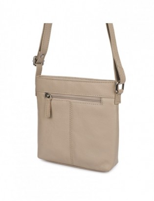 Torebka damska skórzana listonoszka mała premium slim klasyczna beżowa Beltimore L51 - zdjęcie 10