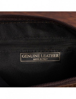 Listonoszka damska skórzana włoska zamszowa kuferek Beltimore B64 ciemny brąz - zdjęcie 7