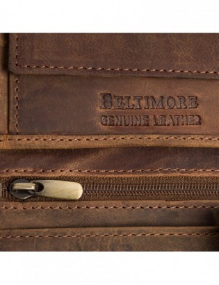 Portfel skórzany męski brązowy nubuk skóra motor RFiD Beltimore R90 - zdjęcie 8