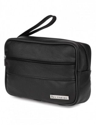 Czarna skórzana saszetka męska do ręki duża Beltimore R09 - zdjęcie 1