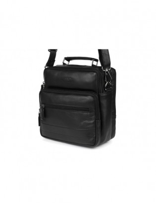 Czarna Beltimore Torba męska Skórzana listonoszka dwukomorowa Q67 - zdjęcie 1