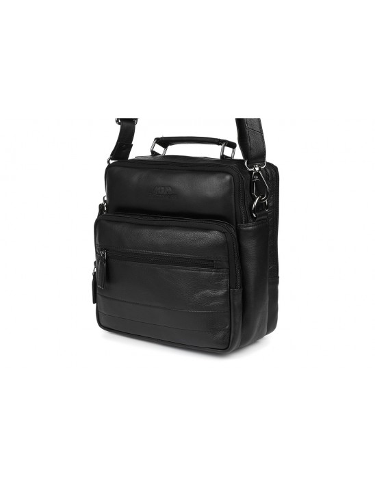 Czarna Beltimore Torba męska Skórzana listonoszka dwukomorowa Q67