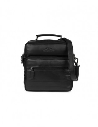 Czarna Beltimore Torba męska Skórzana listonoszka dwukomorowa Q67 - zdjęcie 5