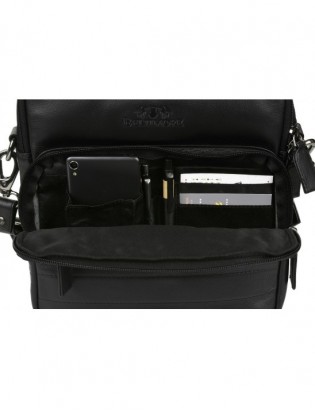 Czarna Beltimore Torba męska Skórzana listonoszka dwukomorowa Q67 - zdjęcie 9