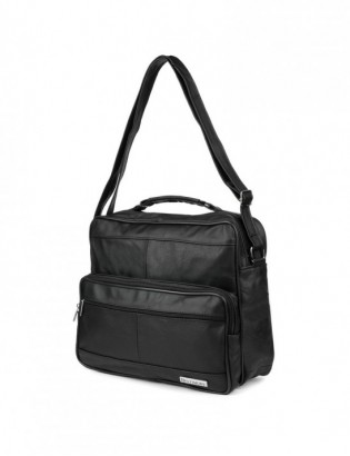 CZARNA DUŻA MĘSKA SKÓRZANA TORBA LISTONOSZKA SKÓRA POLSKA Beltimore F70 - zdjęcie 4