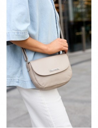 Torebka damska skórzana listonoszka mała premium slim klasyczna beżowa Beltimore L57 - zdjęcie 2