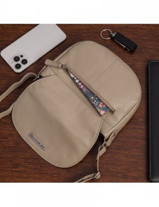 Torebka damska skórzana listonoszka mała premium slim klasyczna beżowa Beltimore L57 - zdjęcie 6