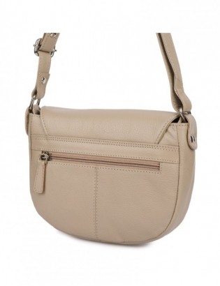 Torebka damska skórzana listonoszka mała premium slim klasyczna beżowa Beltimore L57 - zdjęcie 9