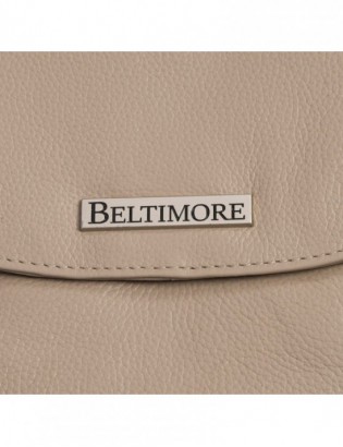 Torebka damska skórzana listonoszka mała premium slim klasyczna beżowa Beltimore L57 - zdjęcie 11