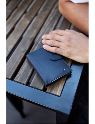 Męski portfel skórzany klasyczny granatowy pionowy Beltimore D49 - zdjęcie 4