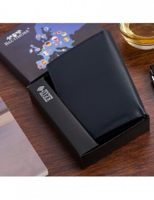 Męski portfel skórzany klasyczny granatowy pionowy Beltimore D49 - zdjęcie 8