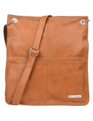 Damska skórzana na ramię torebka Beltimore skóra camel 972 - zdjęcie 1