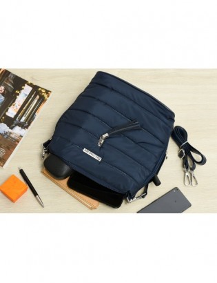 Granatowa Damska Torebka pikowana solidna oryginalna frędzel W91 - zdjęcie 5