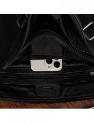 Torebka skórzana damska klasyczna duża A4 na ramię laptopa 13" Beltimore czarna N35 - zdjęcie 8