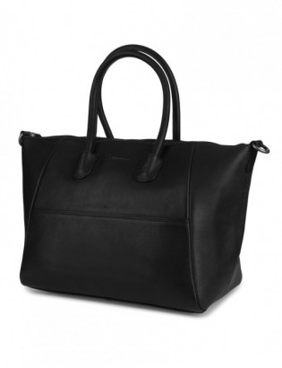 Torebka skórzana damska klasyczna duża A4 na ramię Beltimore czarna N34 - zdjęcie 1