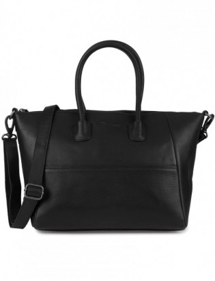 Torebka skórzana damska klasyczna duża A4 na ramię Beltimore czarna N34 - zdjęcie 4